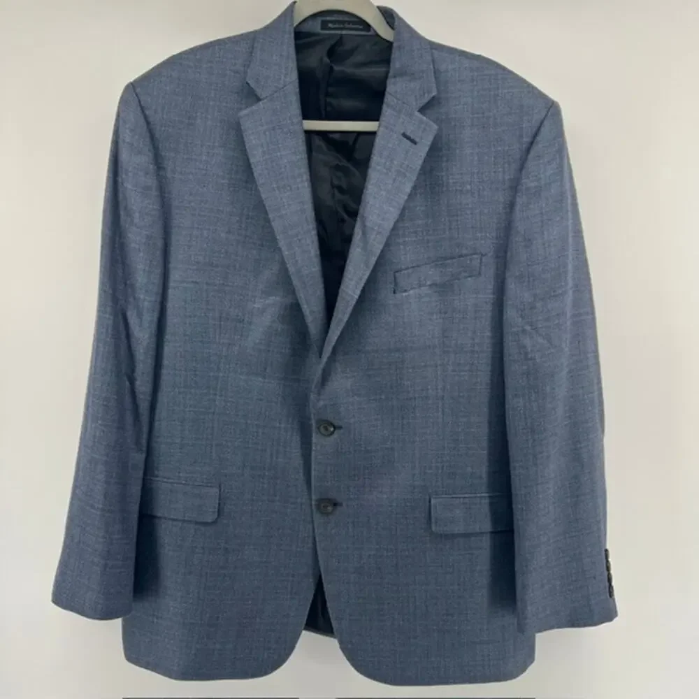 Lauren Ralph Lauren Wool Silk Blazer Sport Coat Mens 44R Heather Blue Two Button